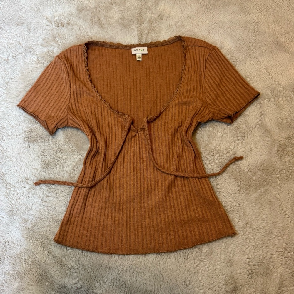 Women’s Brown Casual Short Sleeve | Size XS